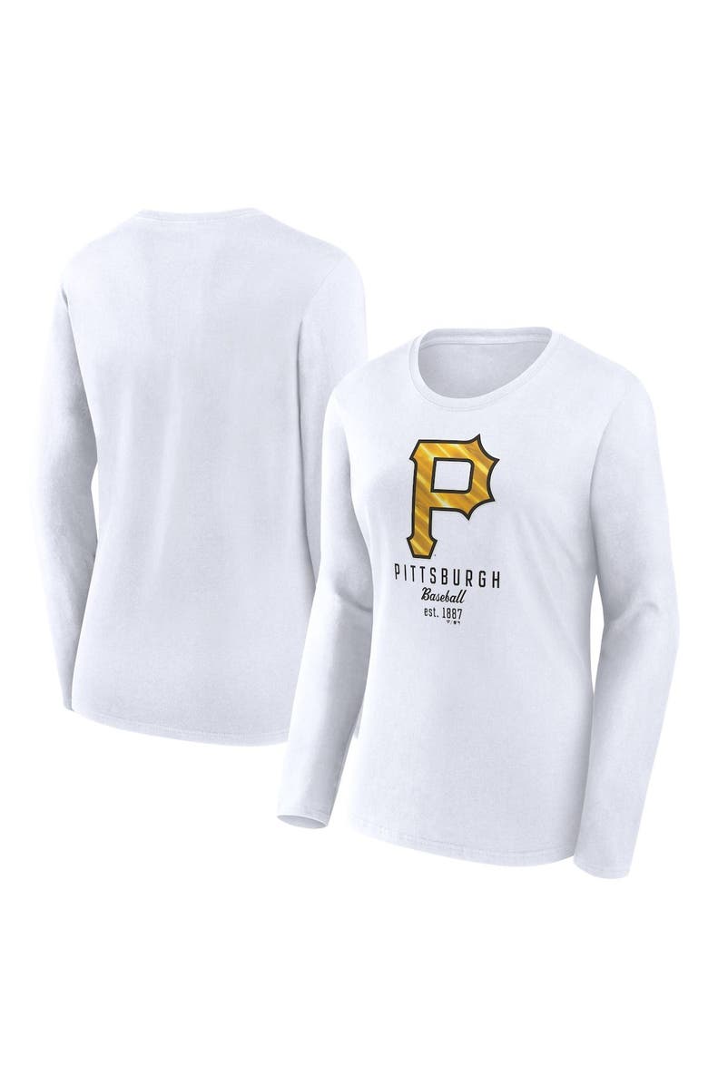 FANATICS Women's Fanatics Branded  White Pittsburgh Pirates Lightweight Fitted Long Sleeve T-Shirt, Alternate, color, 
