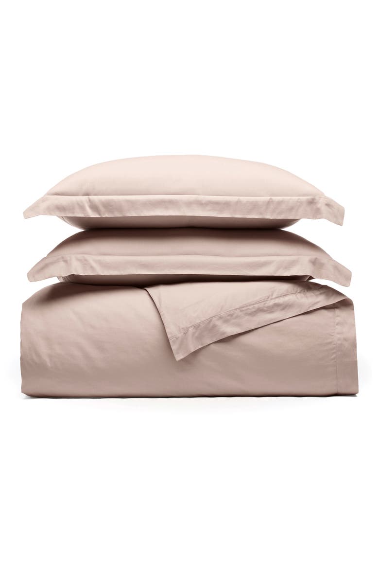 Signature Hemmed Duvet Set, Main, color, DUSTY ROSE