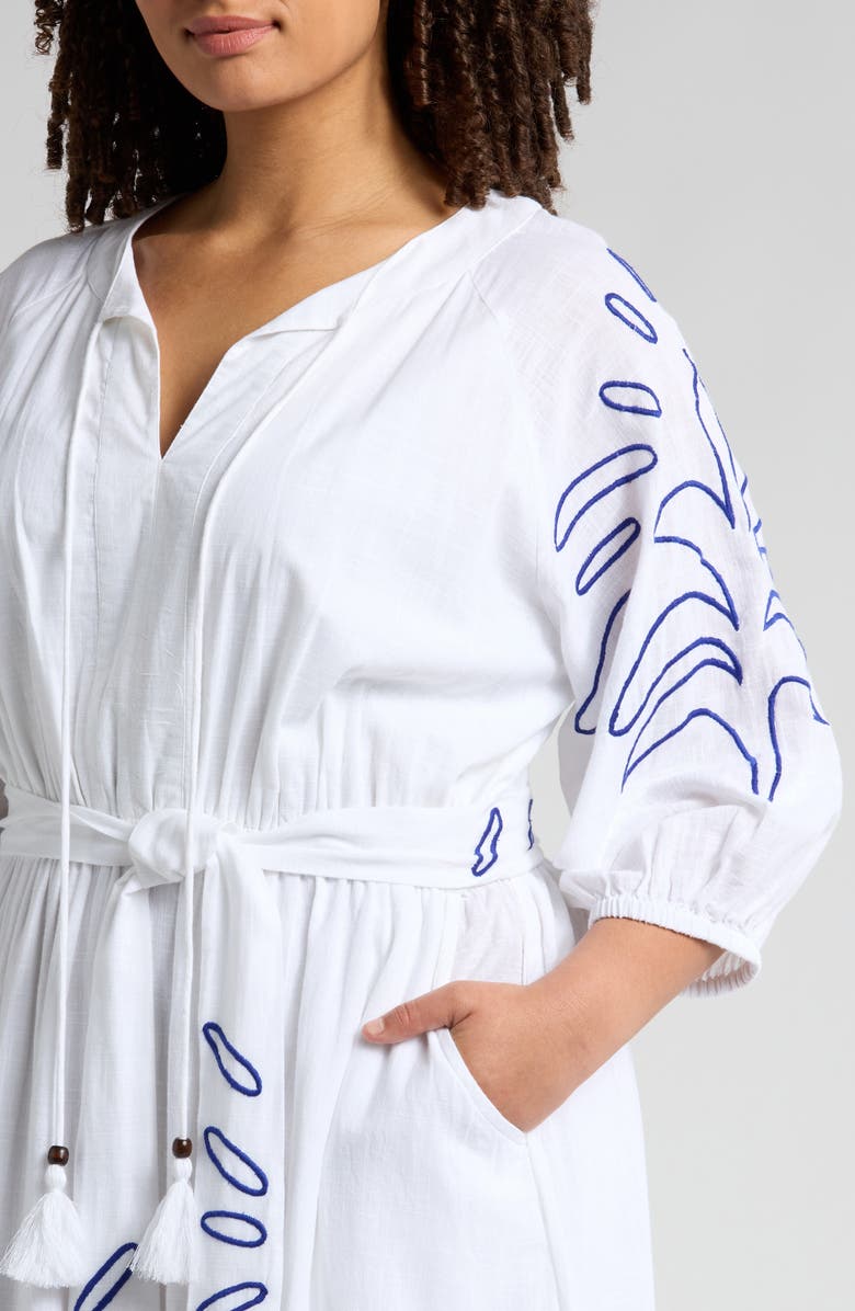 CIEBON Eliza Embroidered A-Line Dress, Alternate, color, White