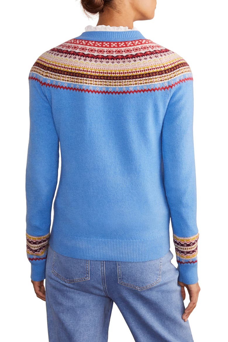 Aberdeen Fair Isle Crewneck Sweater, Alternate, color, LINSEED