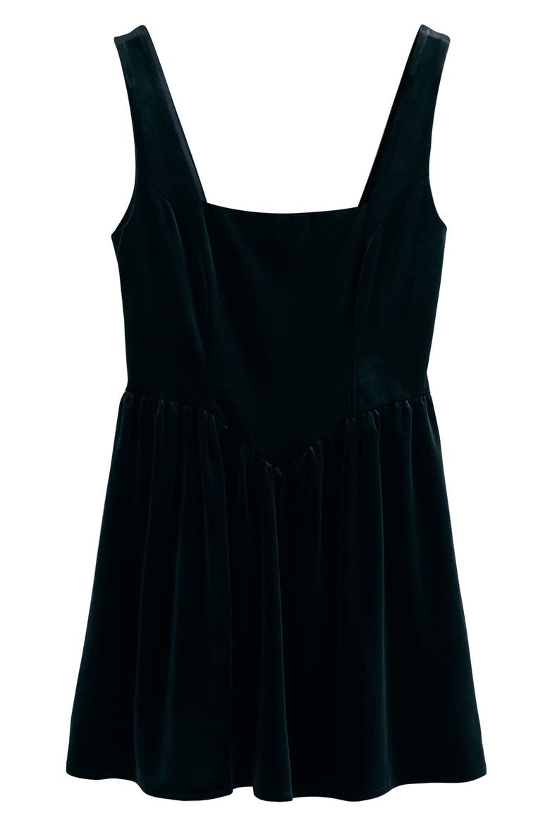 Sleeveless Velvet Minidress, Alternate, color, BLACK