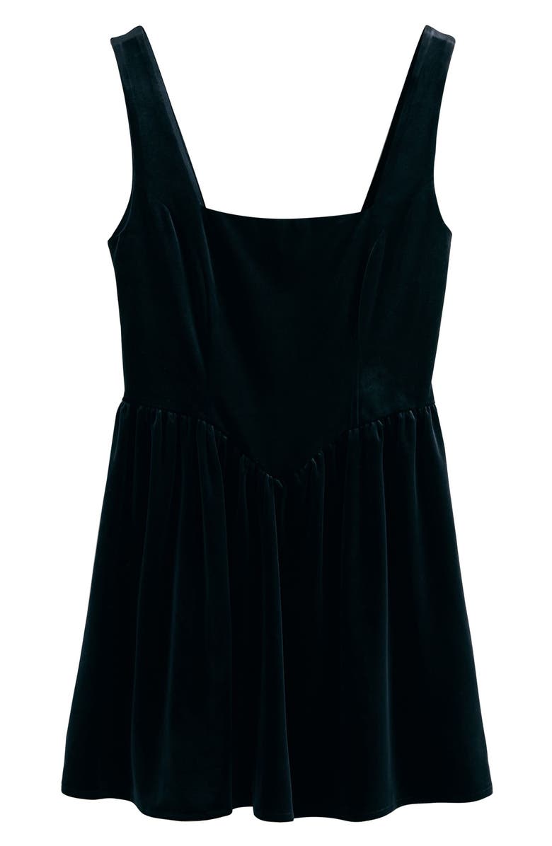 NEXT Sleeveless Velvet Minidress, Alternate, color, Black