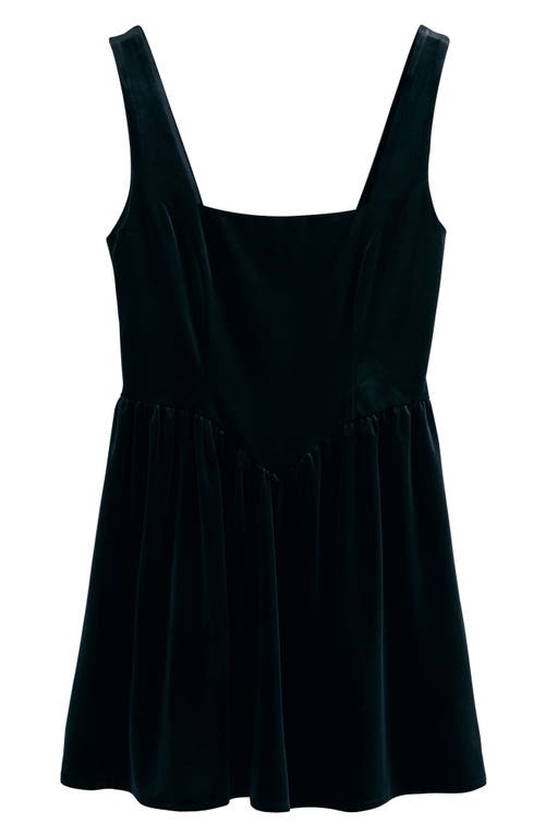 Next Sleeveless Velvet Minidress In Black