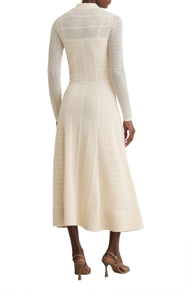 Reiss Lindy Pointelle Long Sleeve Maxi Dress, Alternate, color, Cream