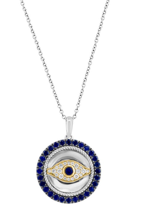 Diamond Evil Eye Pendant Necklace - 0.14ct.