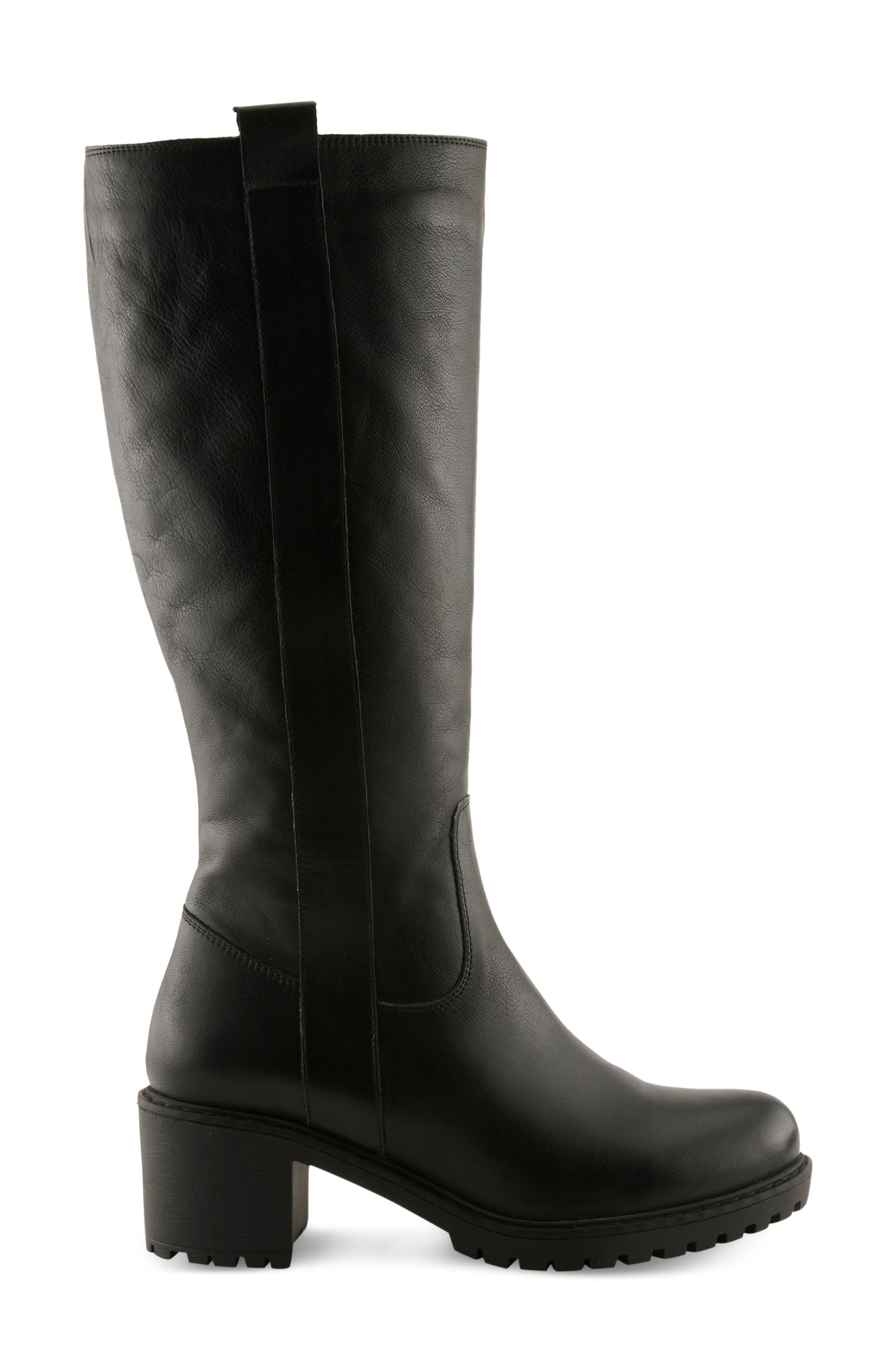 Stormi Leather Knee High Boot, Alternate, color, BLACK