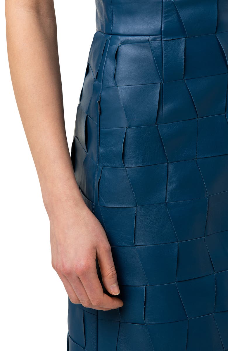 Akris A-Line Nappa Leather Skirt, Alternate, color, 