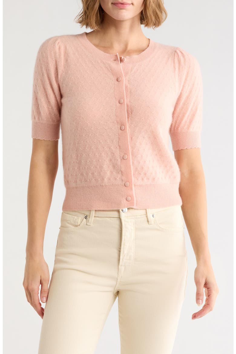 Pointelle Cashmere Cardigan, Main, color, EVENING SAND