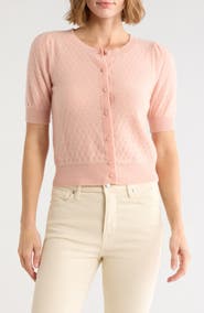 Joie Pointelle Cashmere Cardigan