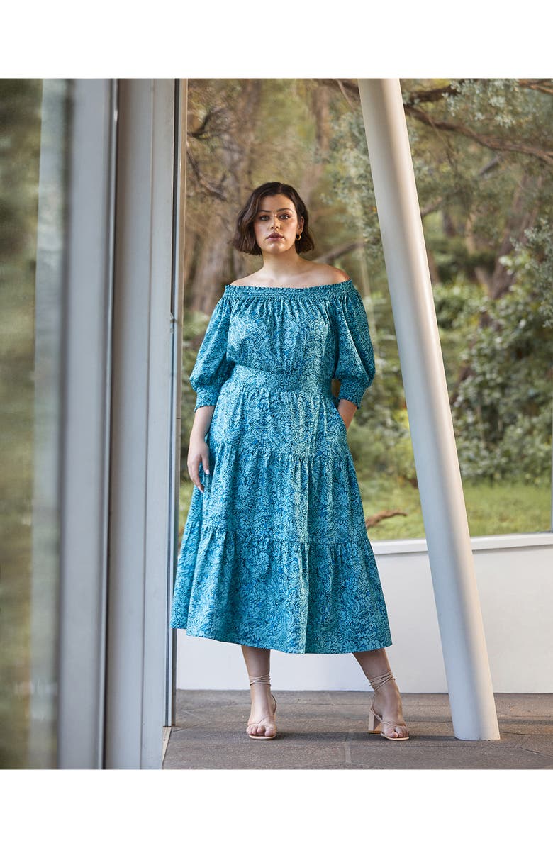 Estelle Sorrento Paisley Tiered Cotton Skirt, Alternate, color, Print