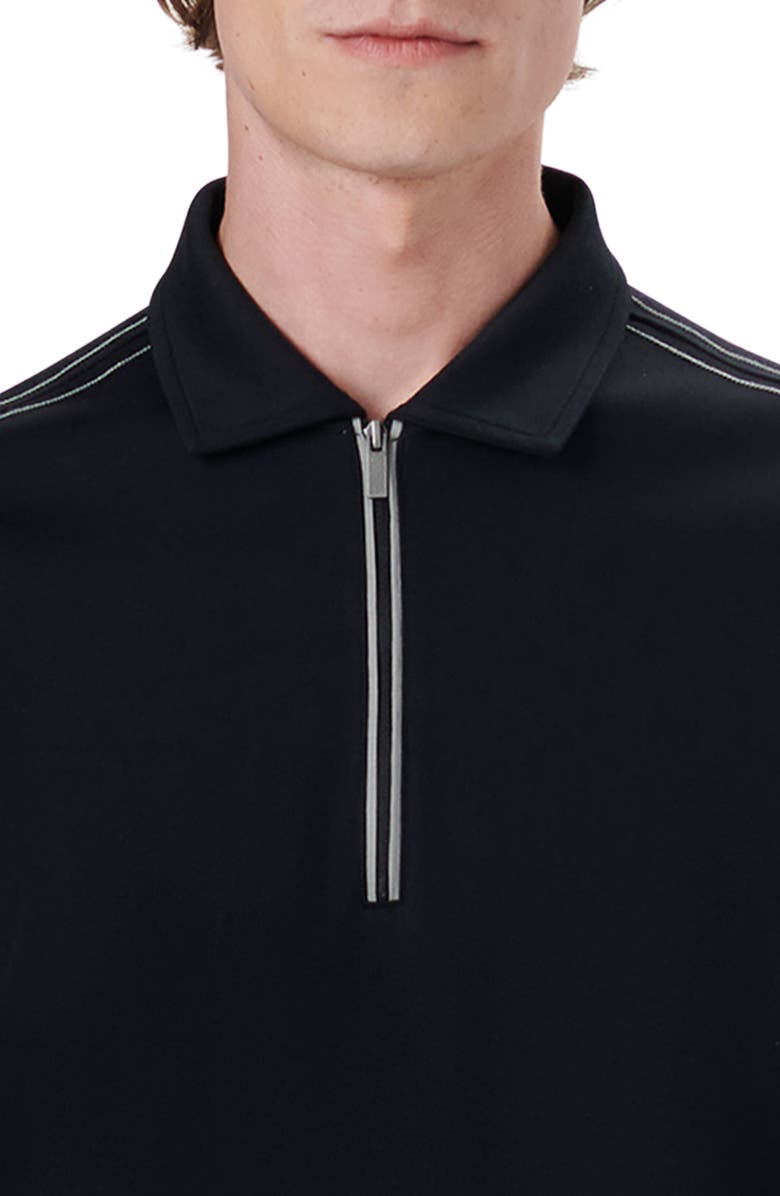 Bugatchi Long Sleeve Quarter Zip Polo, Alternate, color, 
