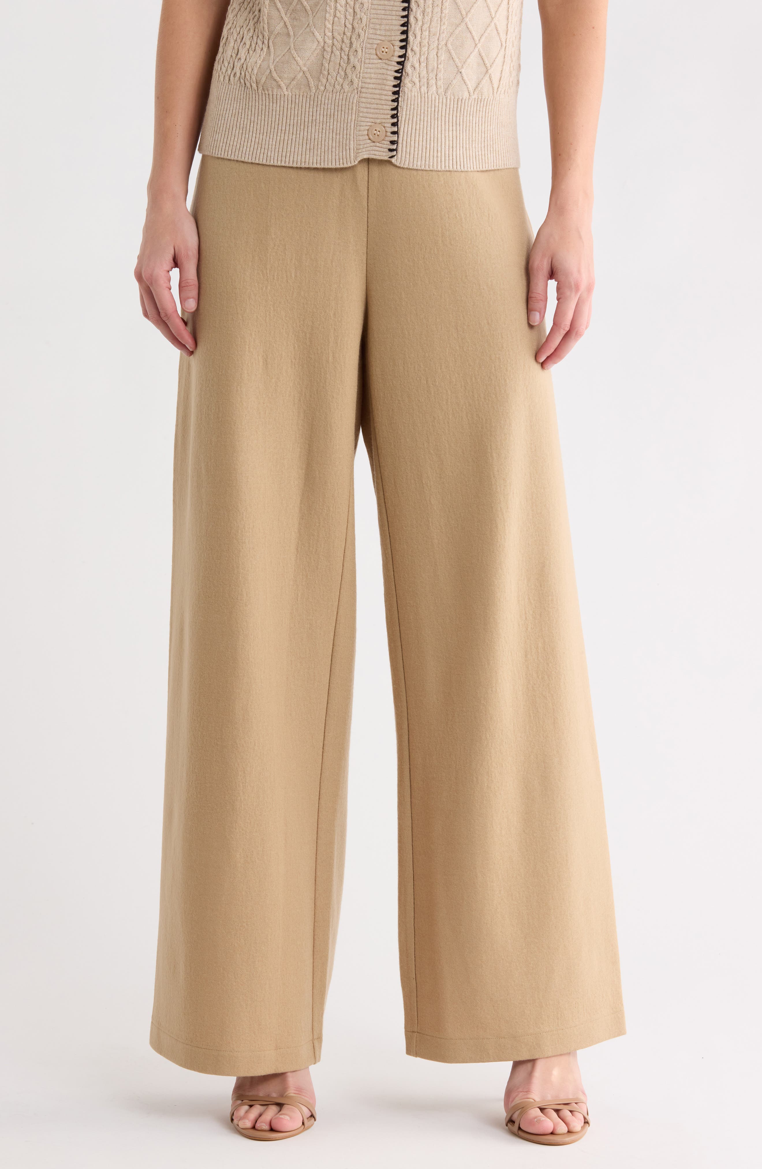 Wool Wide Leg Pants
