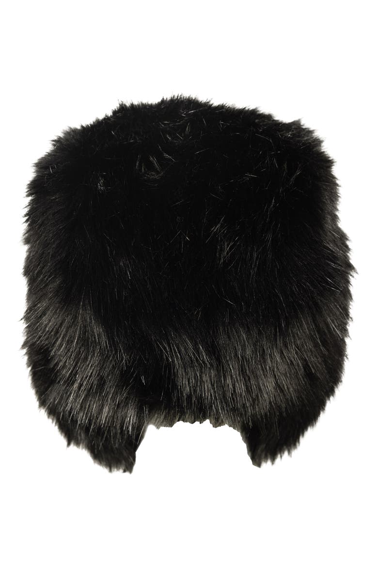 Faux Fur Hat, Alternate, color, BLACK