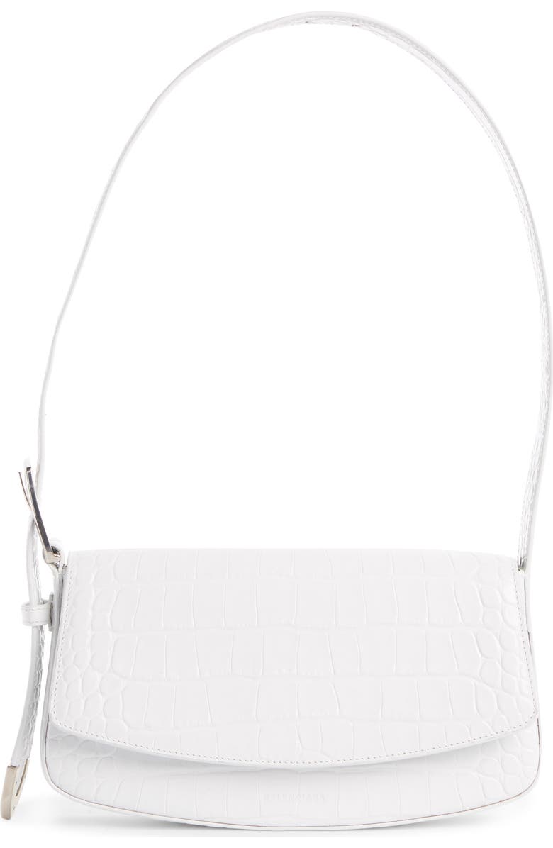 Balenciaga Ghost Sling Croc Embossed Leather Shoulder Bag, Main, color,