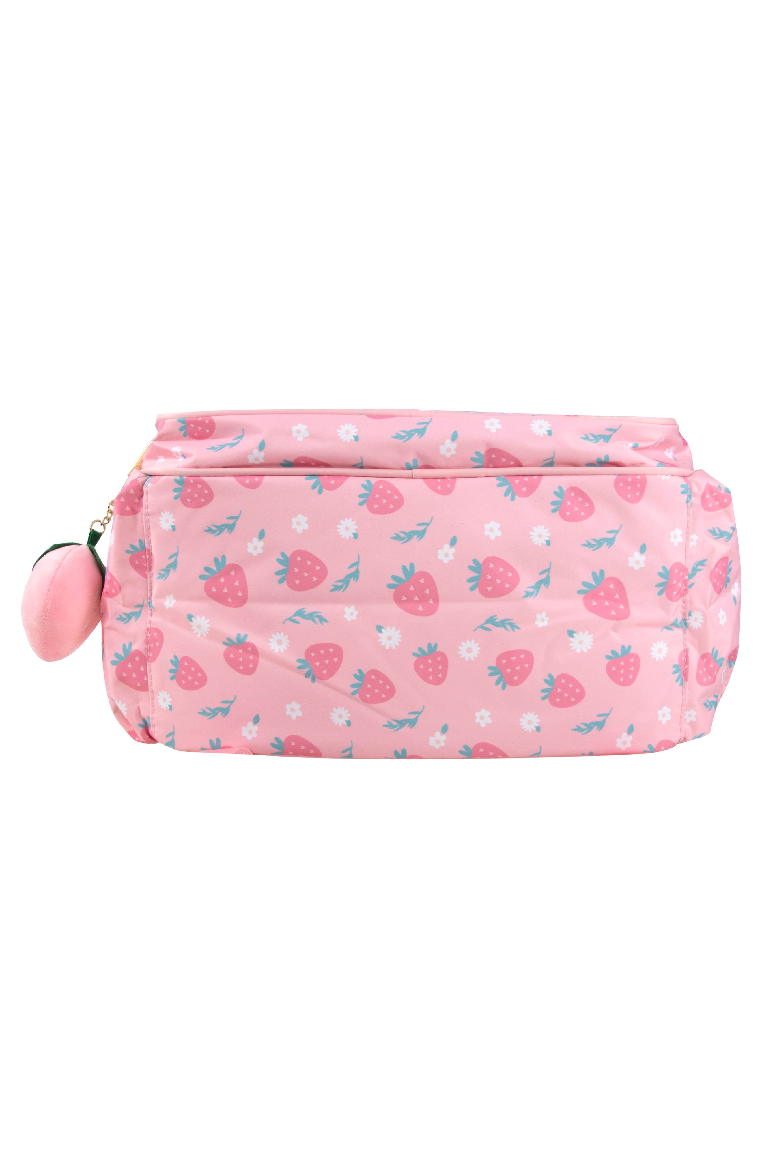 Jessica Simpson Strawberry Print Nylon Backpack, Alternate, color, Pink