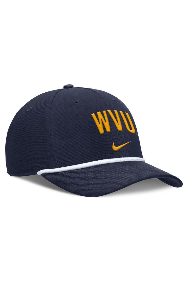 Men's Nike Navy West Virginia Mountaineers Rise Campus Adjustable Hat, Alternate, color, Navy