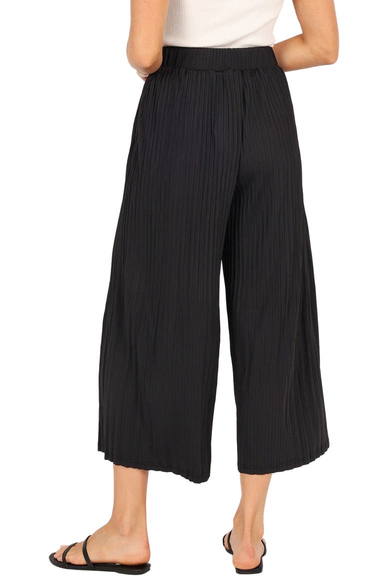 Cher High Waist Pleat Wide Leg Pants, Alternate, color, BLACK
