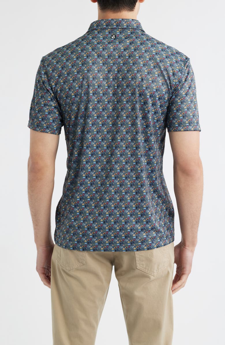 Swannies Joe Football Pattern Polo, Alternate, color, Graphite