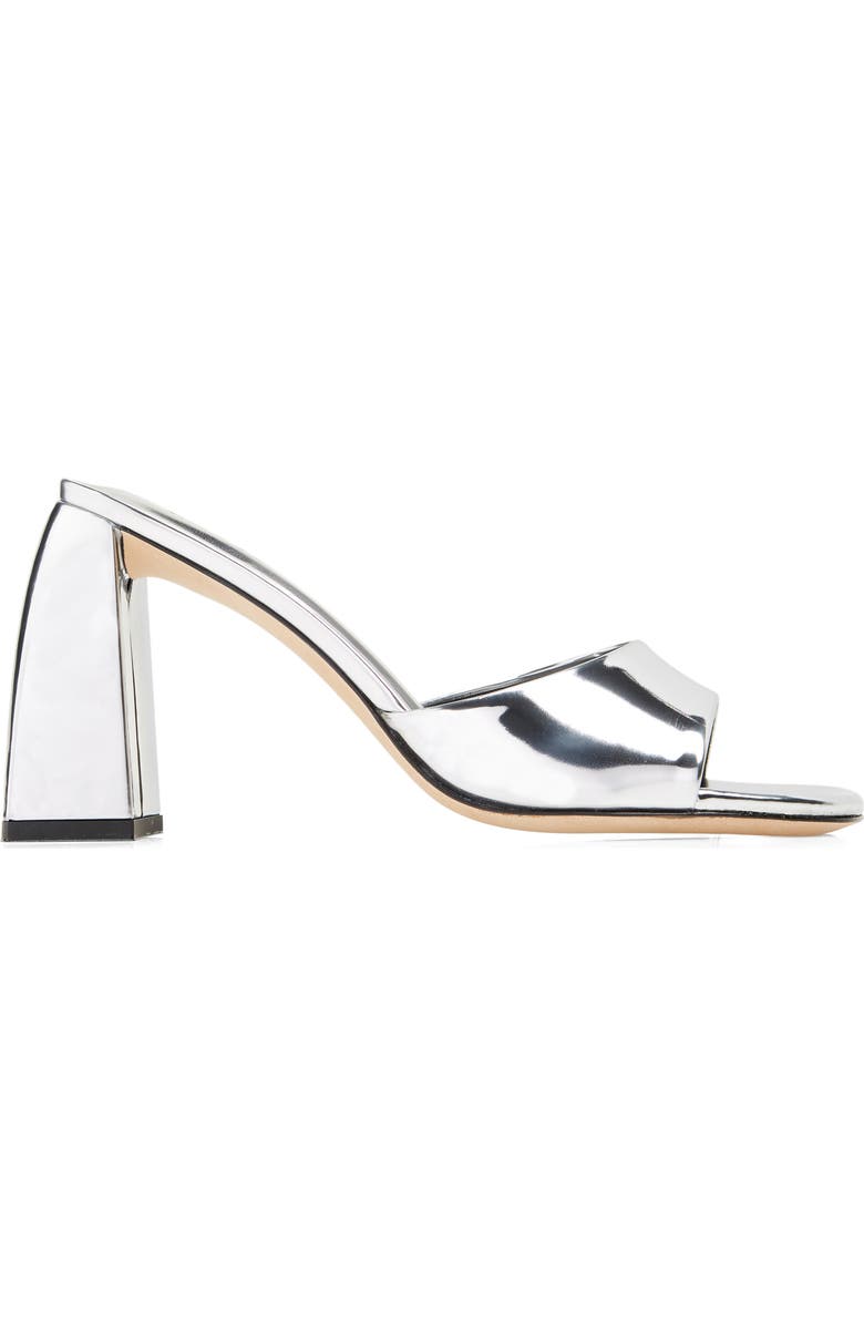 By Far Michele Mirror Metallic Square Toe Sandal, Alternate, color,