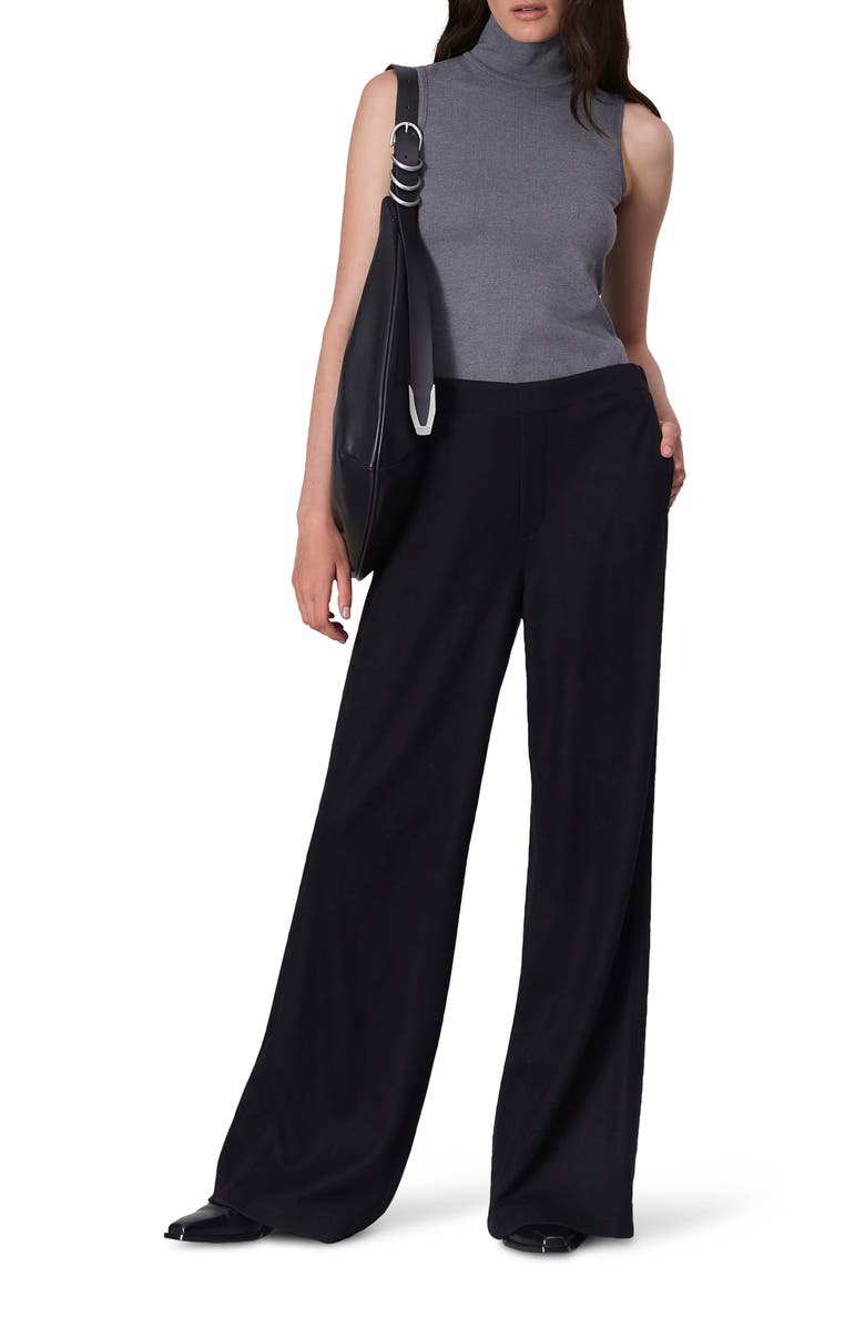 rag & bone Melanie Wide Leg Wool Pants, Alternate, color, Black