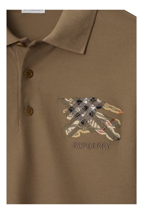 Burberry Equestrian Knight-check Polo Shirt In Brown