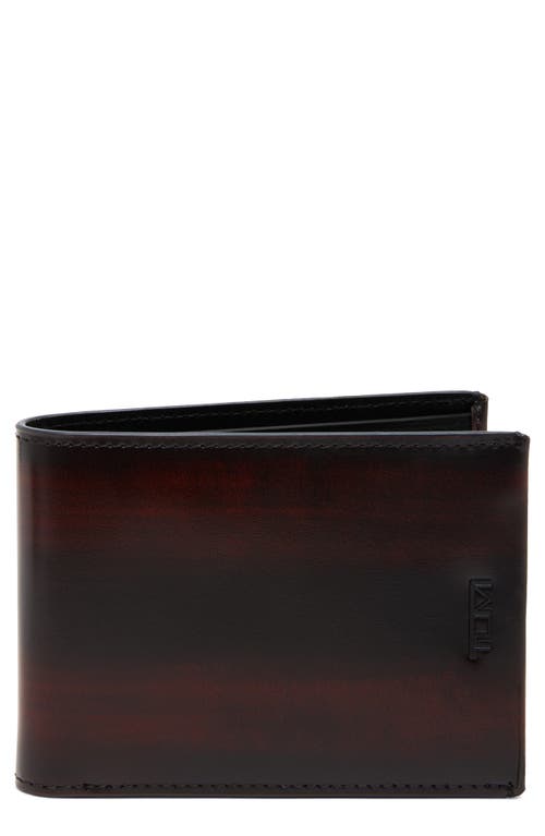 Tumi Nassau Double Bifold Leather Wallet In Burgundy