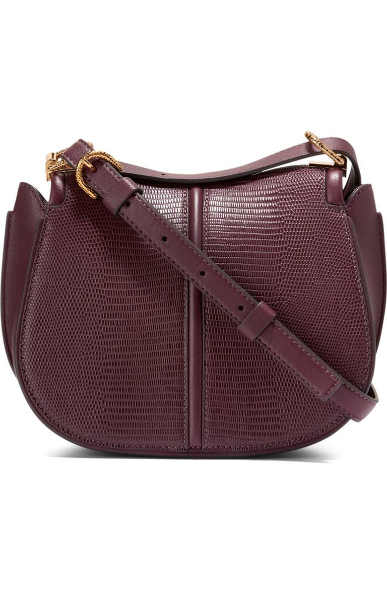 Cole Haan Celenea Saddle Bag, Alternate, color, Black Garnet Lizard
