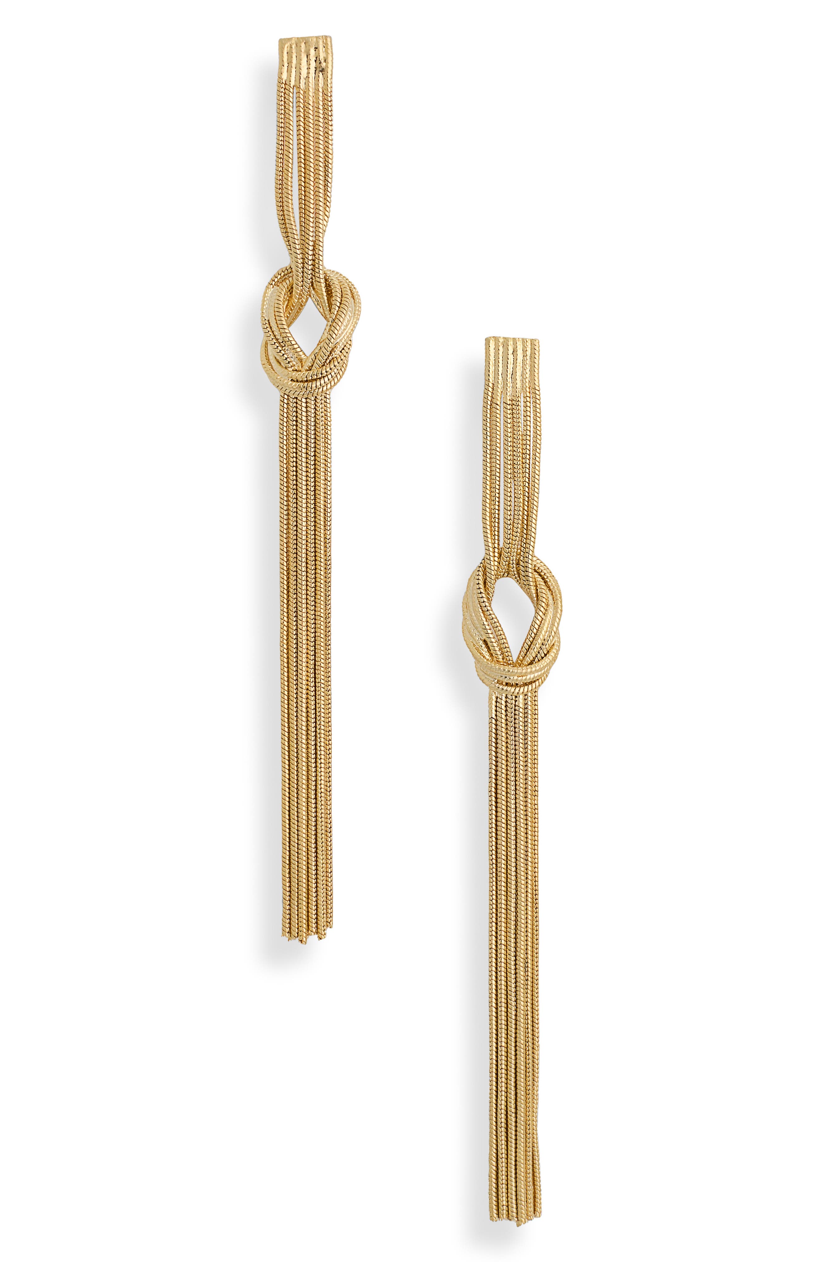 EYE CANDY LOS ANGELES Belinda Knot Fringe Drop Earrings