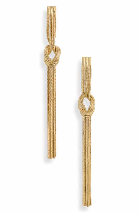 EYE CANDY LOS ANGELES Belinda Knot Fringe Drop Earrings