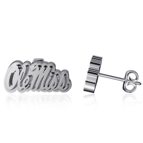 Ole Miss Rebels Team Logo Silver Post Earrings