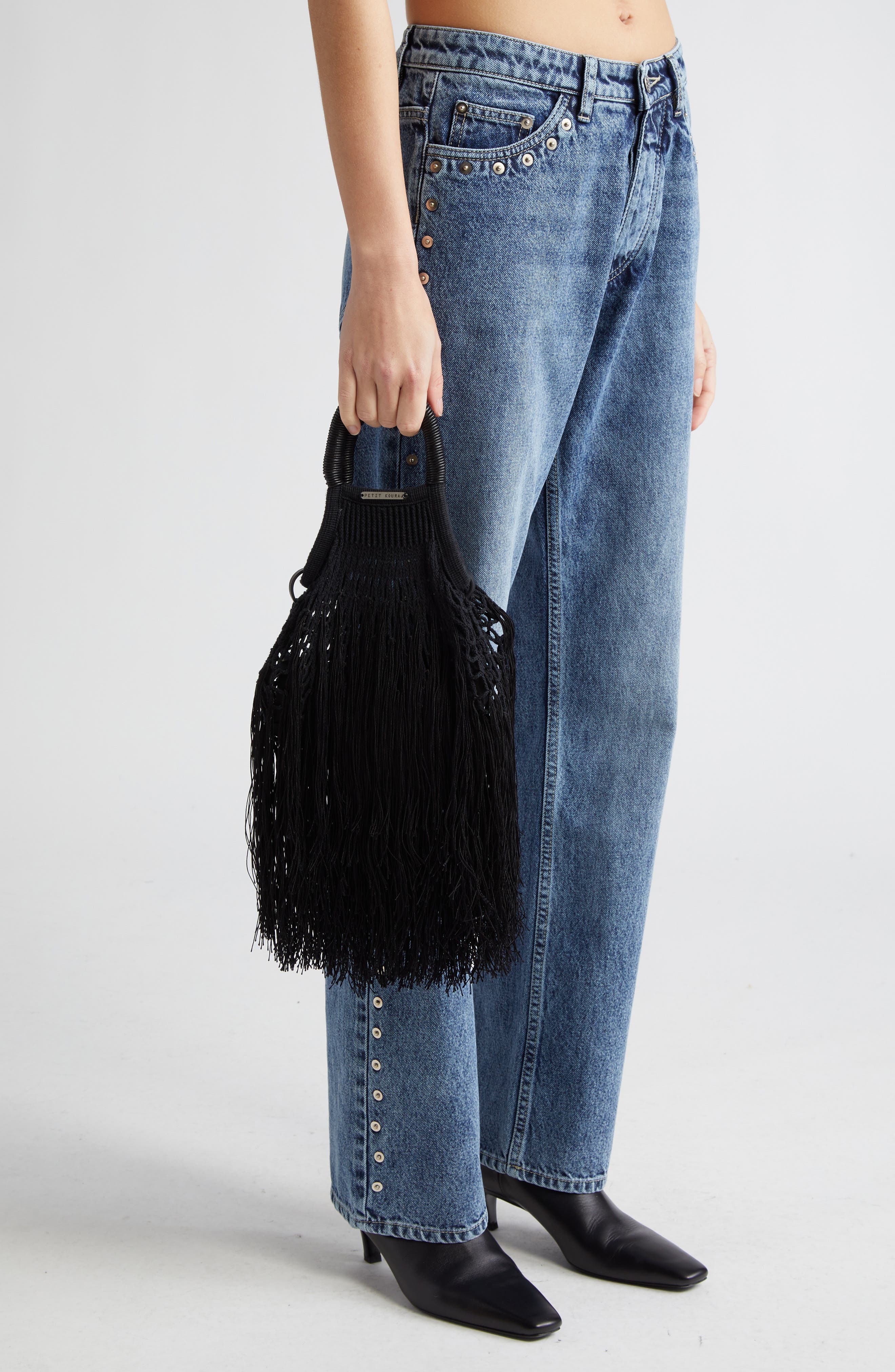 Petit Kouraj Mini Fringe Top Handle Bag, Alternate, color, 