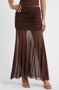 Open Edit Mesh Maxi Skirt