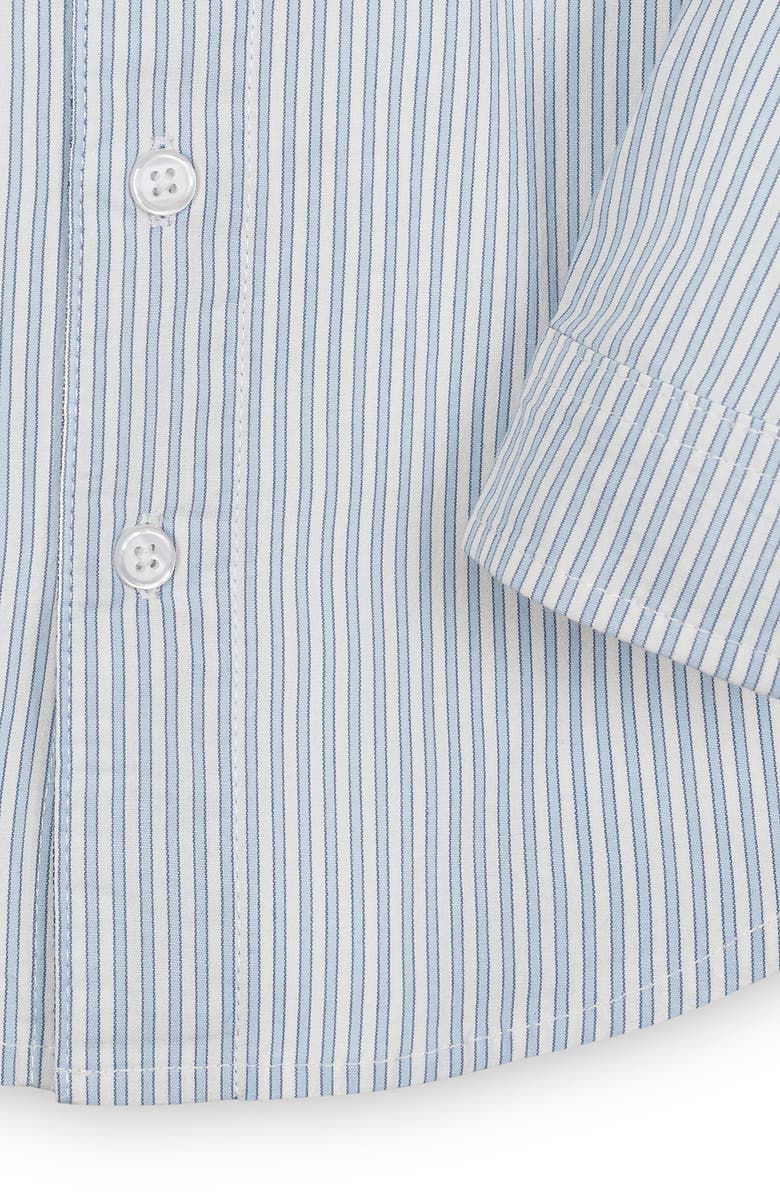 Hope & Henry Kids' Organic Stretch Poplin Long Sleeve Button Down Shirt, Alternate, color, Blue Ticking Stripe