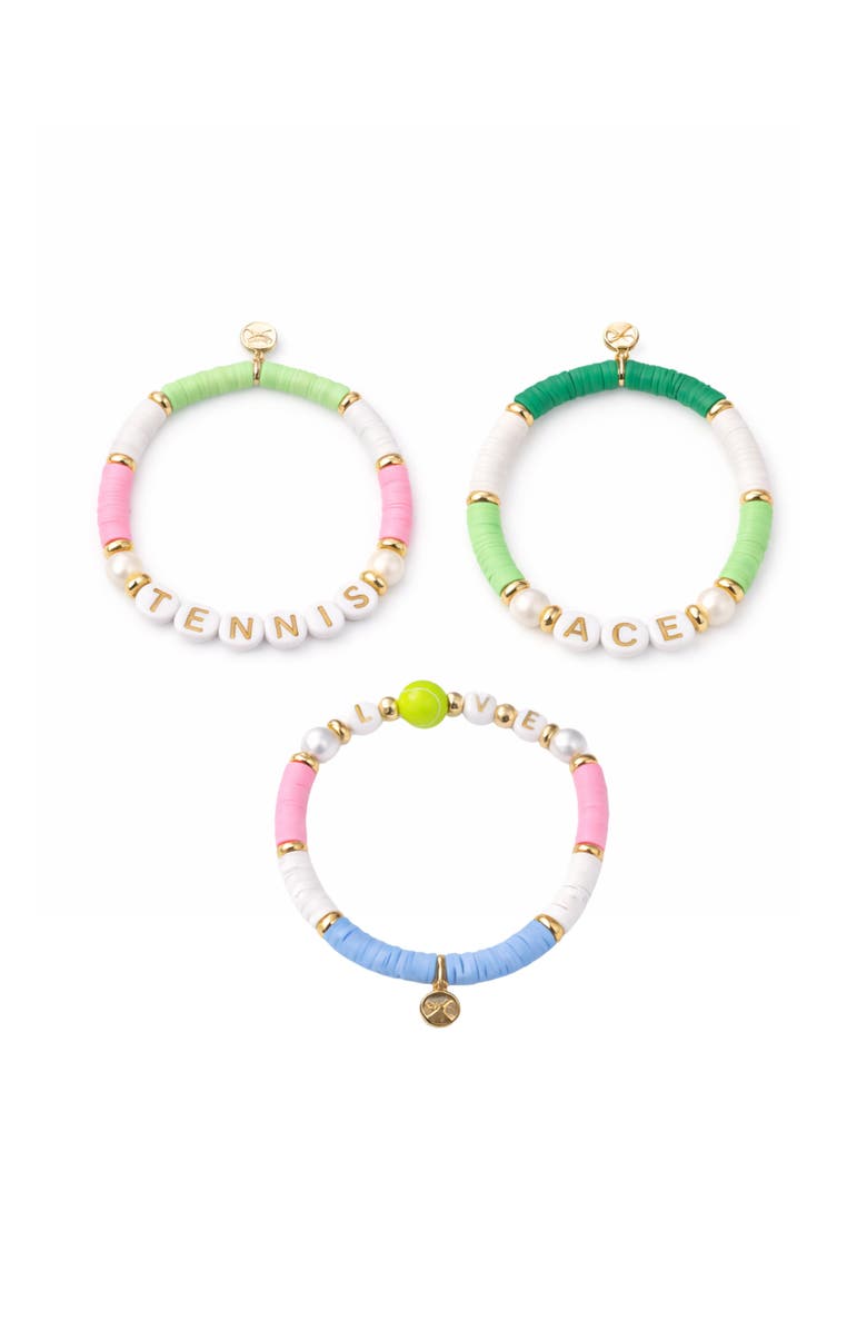 Bits & Bows Tennis Lovers Women's Bracelet Set, Main, color, Green/White/Pink/Blue