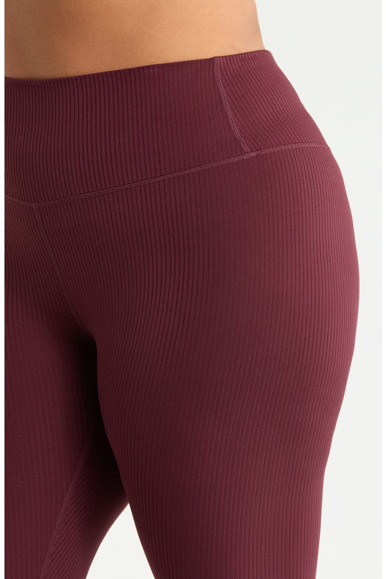 Thrive Ribbed High Waist 7/8 Legging, Alternate, color, BURGUNDY STEM