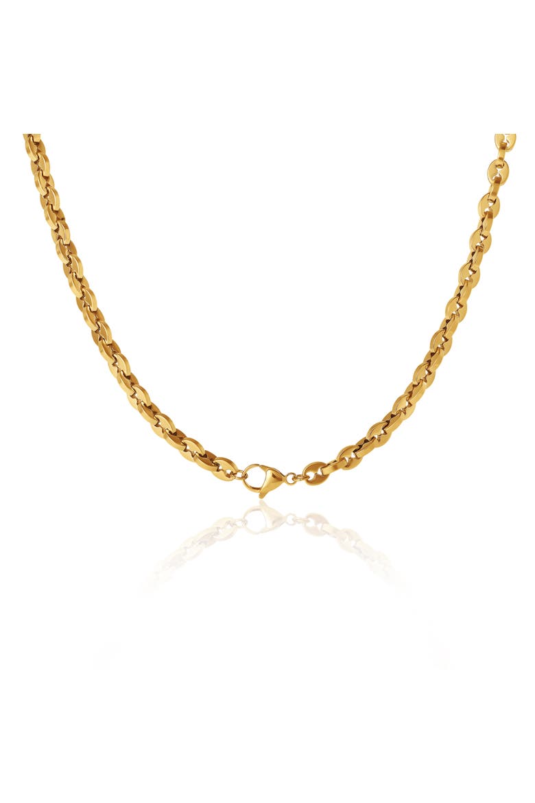 Men's Gold-Tone Link 22'' Chain Necklace, Polished Finish, Alternate, color, Metallic Gold