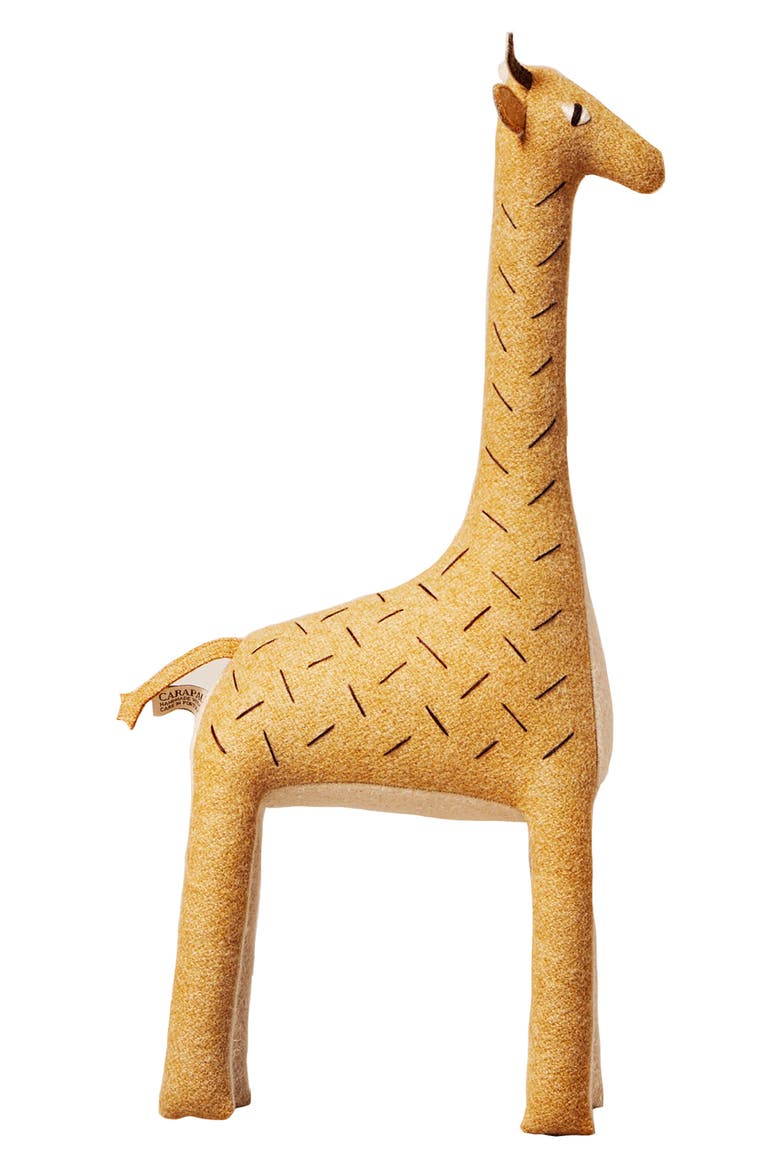 x Carapau Ziffa the Nubian Giraffe Wool Plush Toy, Main, color, BROWN