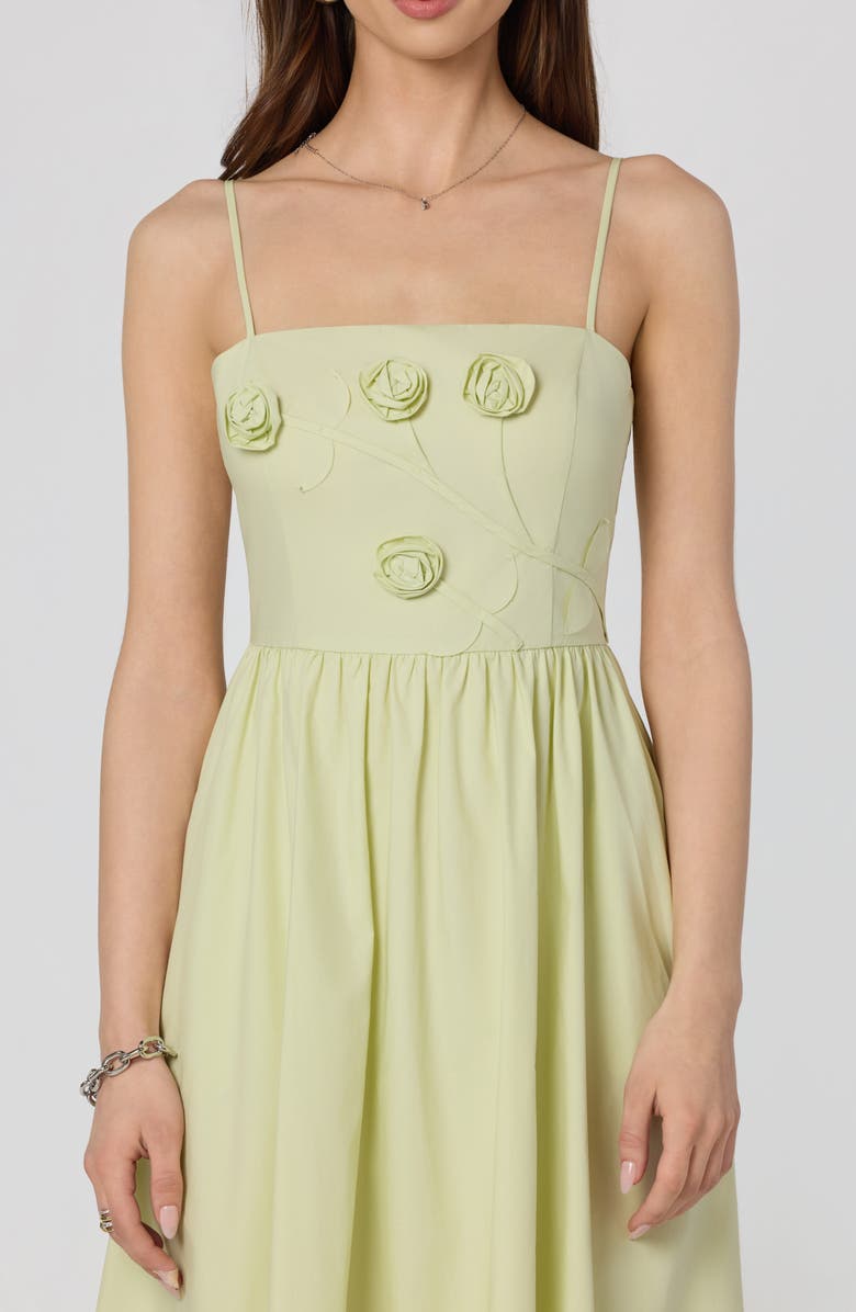 ASTR the Label Silvie Floral Appliqué Party Dress, Alternate, color, Celery