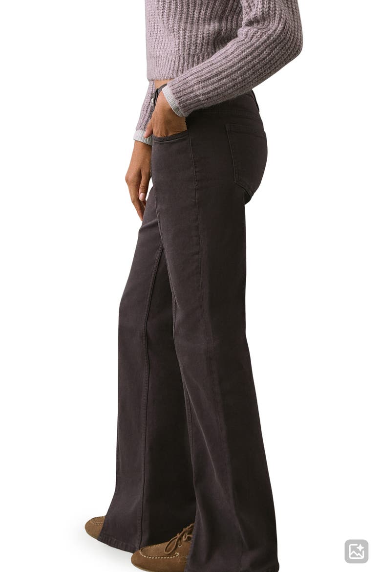 Slit Hem Mid Rise Flare Jeans, Alternate, color, CHARCOAL