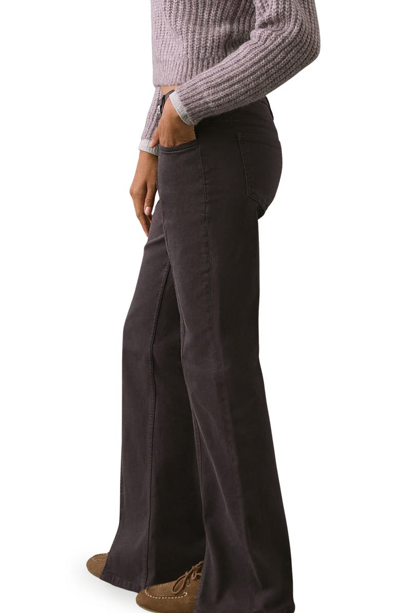 MANGO TEEN Slit Hem Mid Rise Flare Jeans, Alternate, color, Charcoal