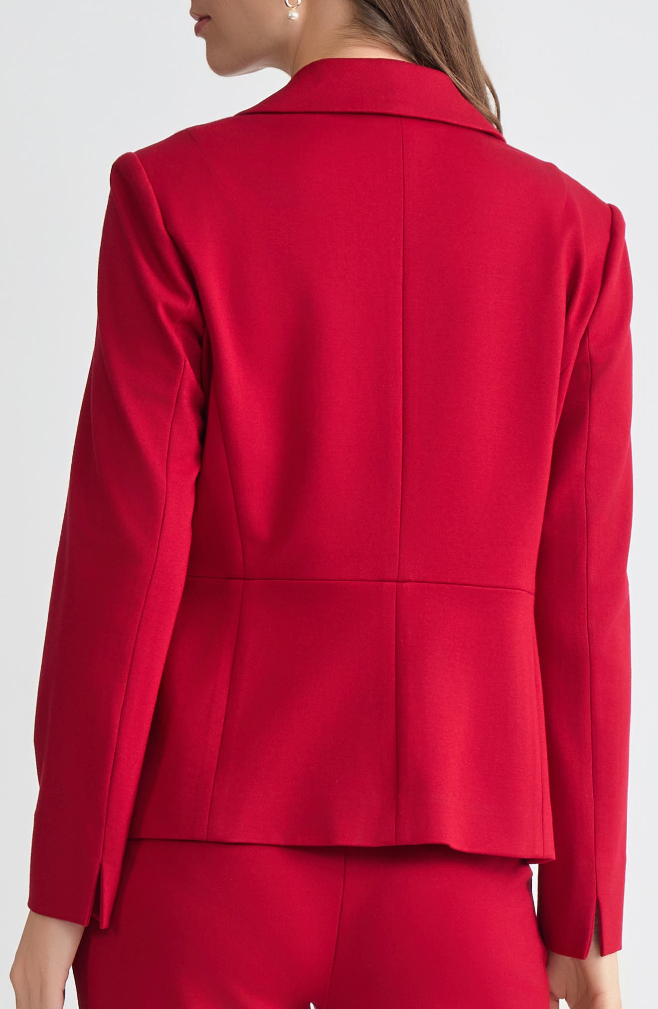 One-Button Seamed Waist Blazer - image 4