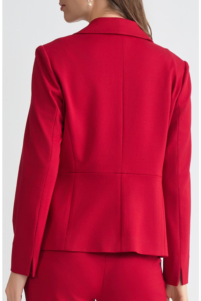 One-Button Seamed Waist Blazer, Alternate, color, FIRE RED