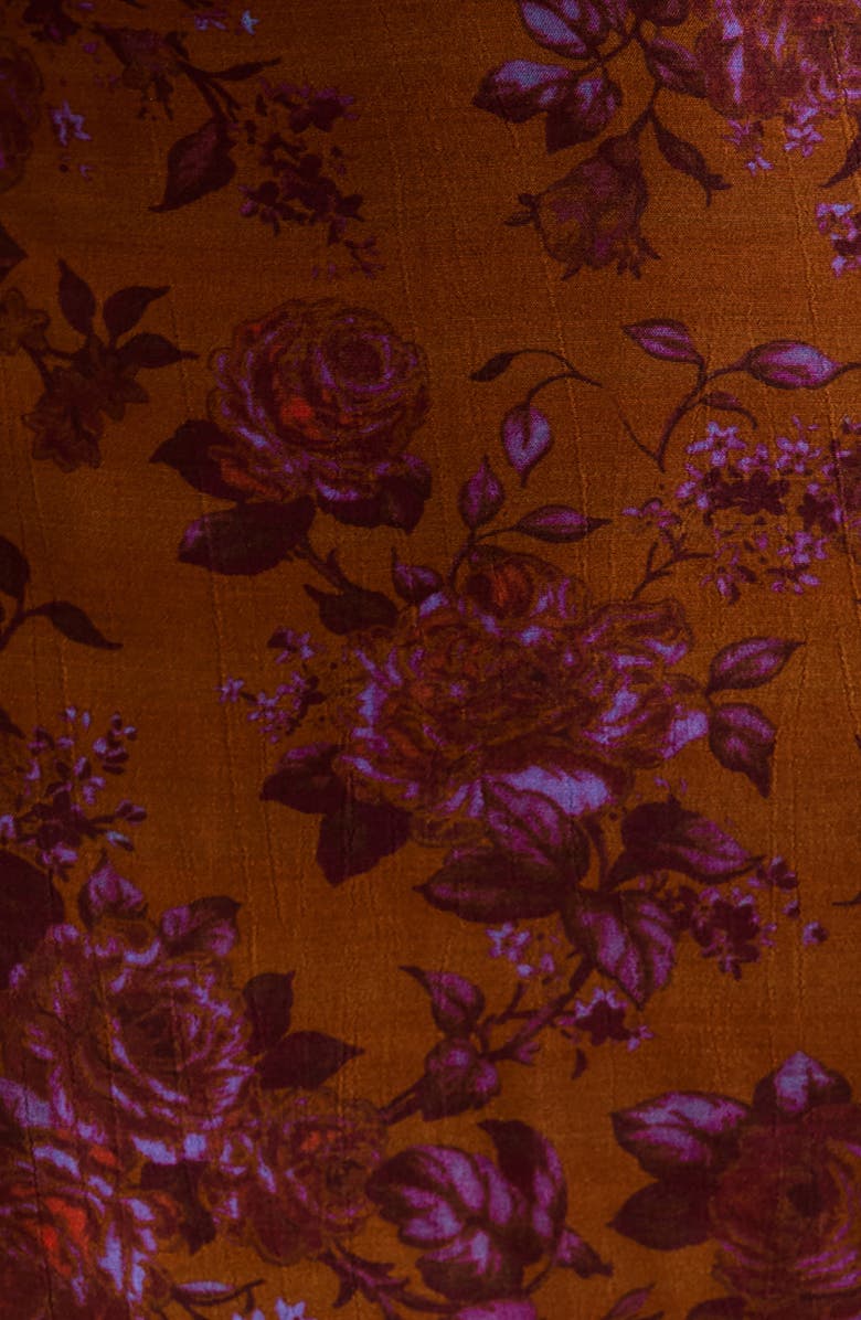 NASTY GAL Floral Miniskirt, Alternate, color, Chocolate