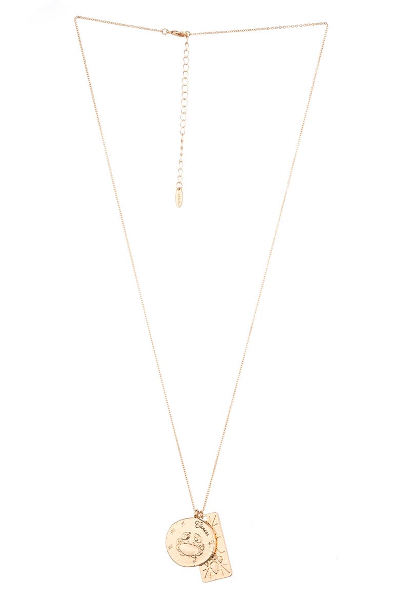 Long Zodiac Charm Necklace, Main, color, CANCER