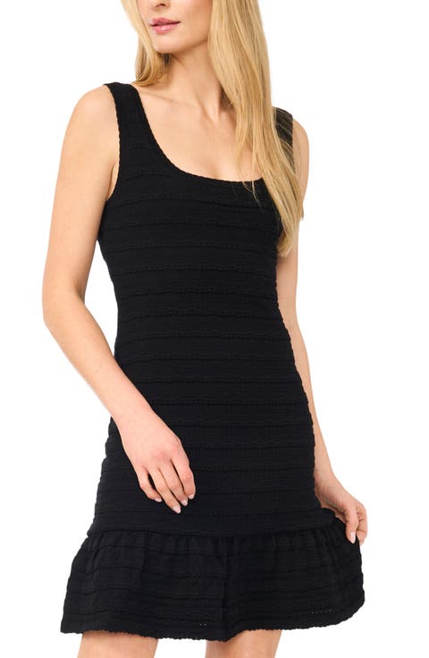 Square Neck Pointelle Minidress