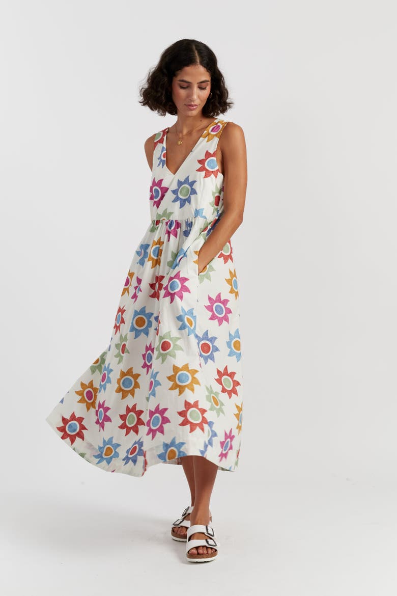 Cotton Sol Summer Dress, Alternate, color, Cream