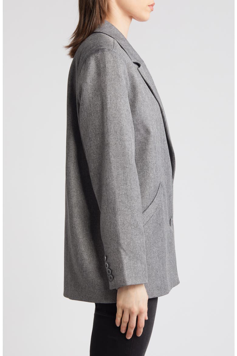 Herringbone Oversize Blazer, Alternate, color, GREY MEDIUM CHARCOAL COMBO