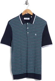 Original Penguin Geometric Jacquard Cotton Sweater Polo