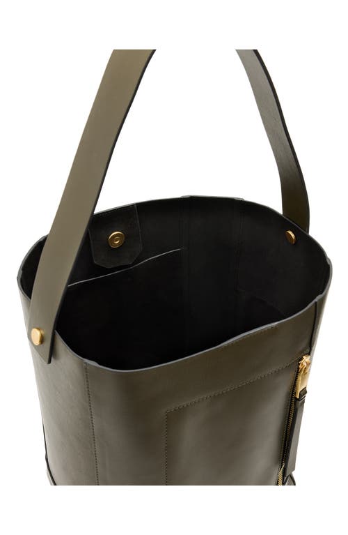 Shop Allsaints Alba Leather Hobo Bag In Military Green