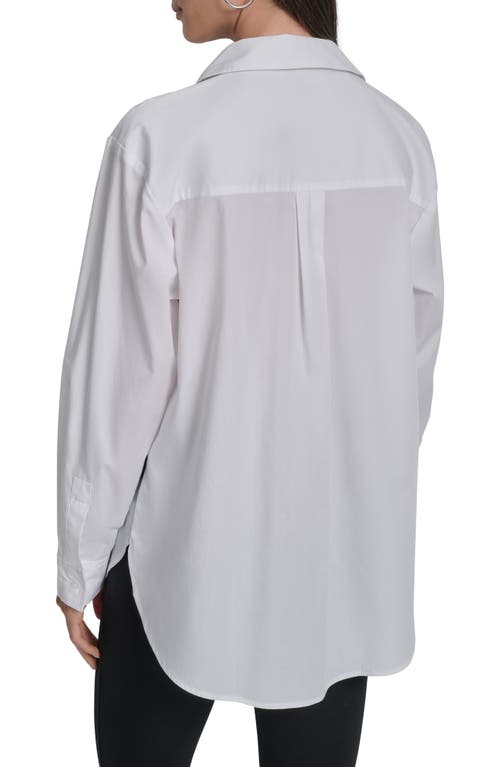 Dkny City Skyline Cotton Button-up Shirt In White